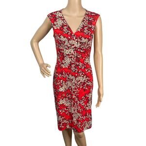 Vtg Y2K PS Perseption Red Floral Coconut Girl Grunge Dress SZ M